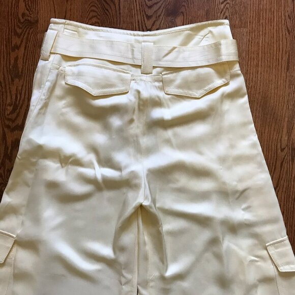 NWT Zimmermann Dawning Wide Leg Cargo Pants Womens 2 Medium Lemon Yellow Trouser - Picture 15 of 16